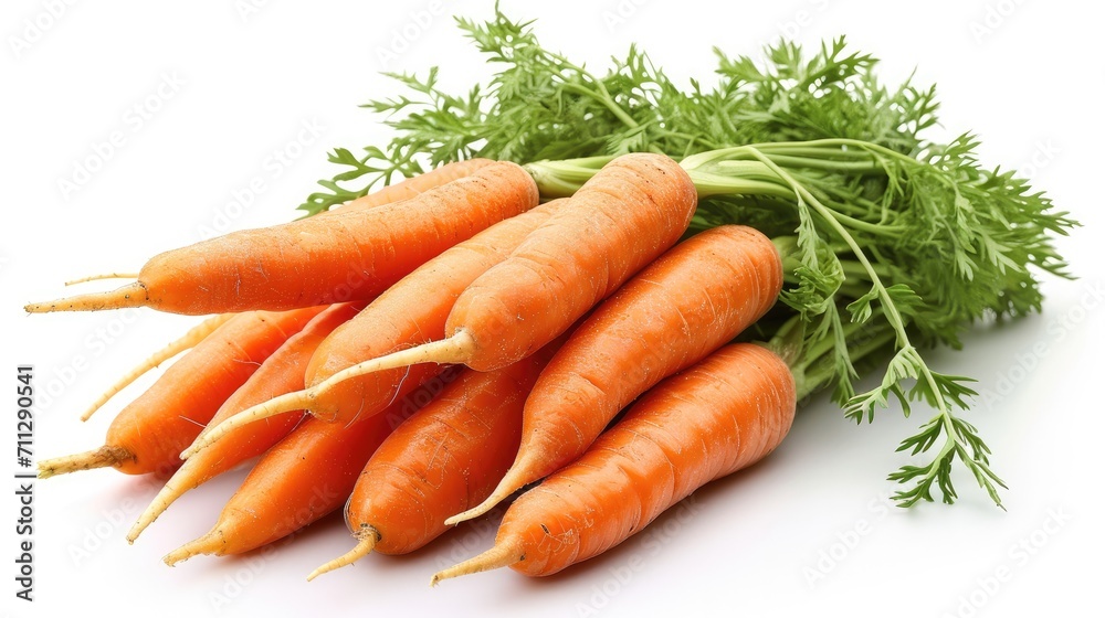 Carrots on a white isolated background. Generative AI. Carrots on a white isolated background. Generative AI.