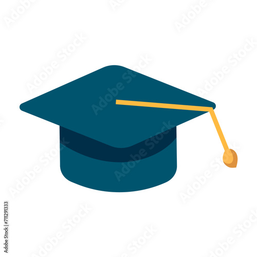 vector education grad cap in flat style