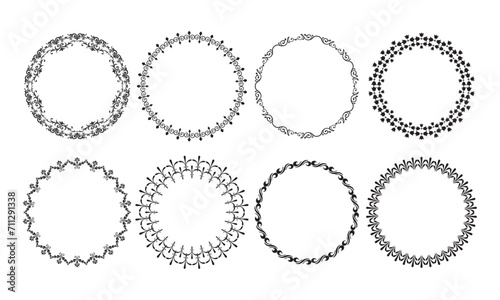 Vector elegant round frame collections border