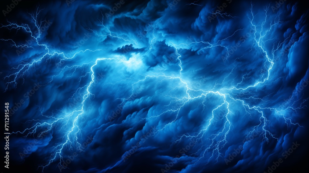 Dramatic Thunderstorm Skies with Intense Lightning Strikes