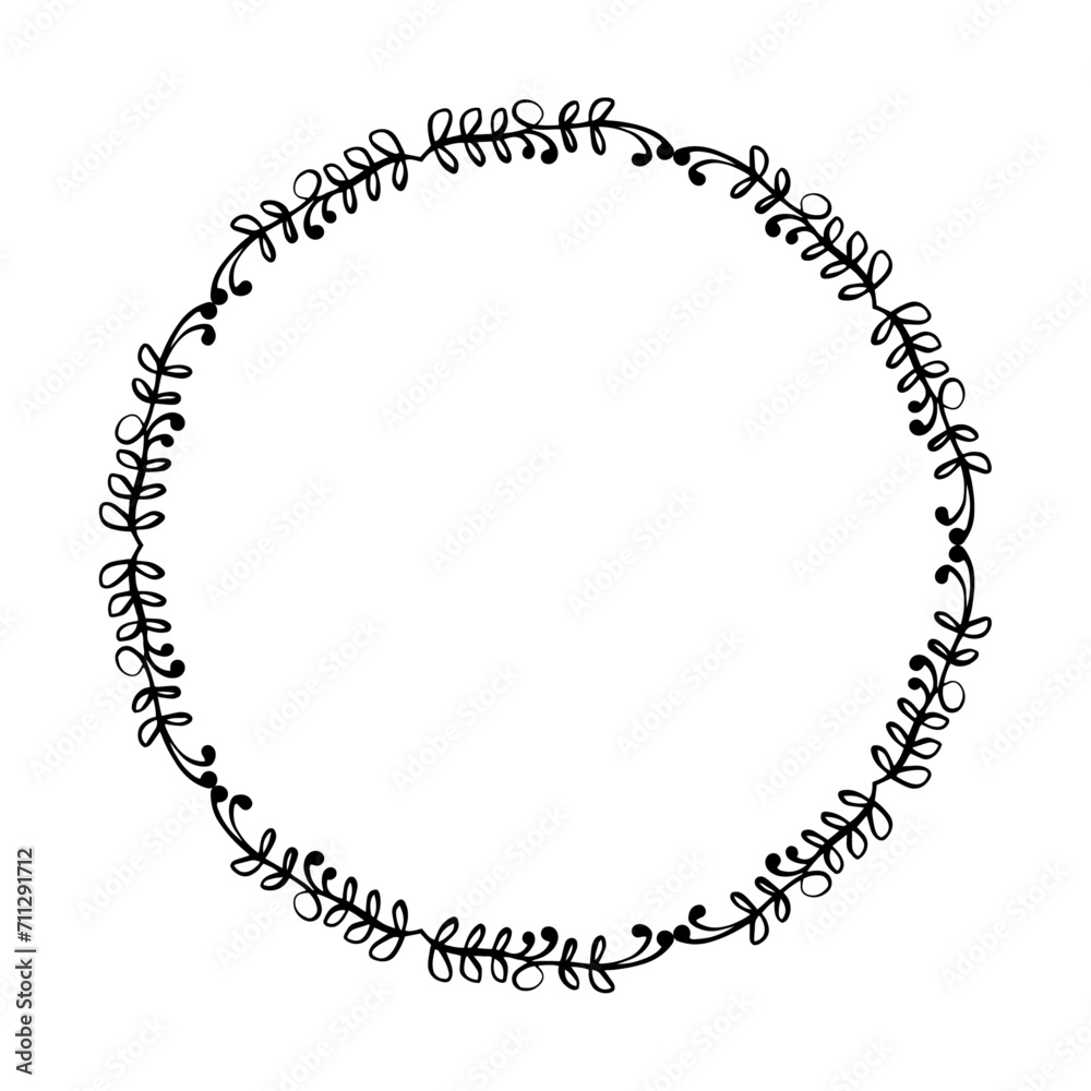 Vector decorative floral round element on white background Vector decorative floral round element on white background