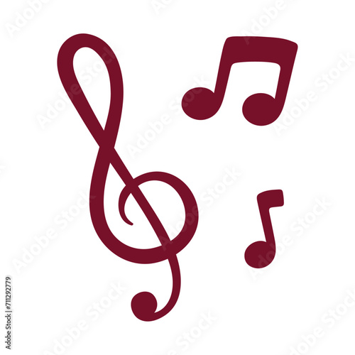 Vector doodle music notes vector on white