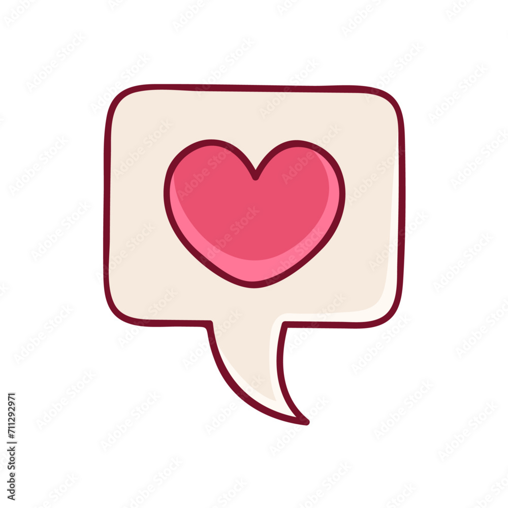 Vector love bubble speech symbol social media post valentine vector illustration