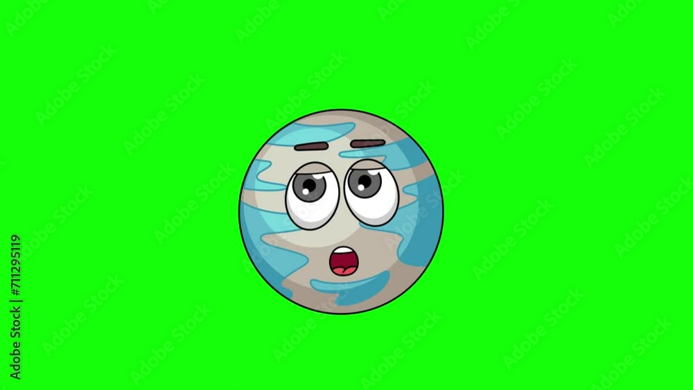 planet cartoon facing with rolling eye, emoji emoticon animation planet cartoon facing with rolling eye, emoji emoticon animation