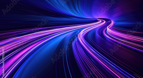 Dynamic Light Streaks on Dark Background - High-Speed Motion Abstract