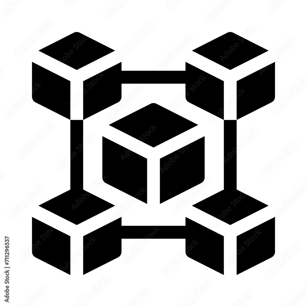 blockchain glyph icon