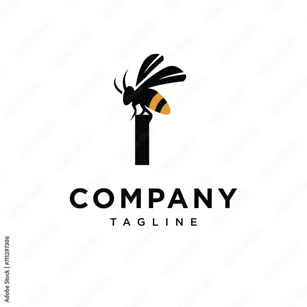 Letter I bee logo icon vector template.eps Letter I bee logo icon vector template.eps