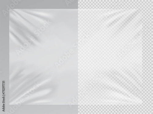 Clear film for different background. Vector illustration isolated on grey and transparent background. Layered template file easy to use for your promo product: meat of animals, chicken, fish. EPS10. photo