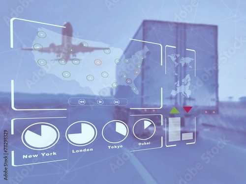 Obraz na plátně monitoring international transportation movements business