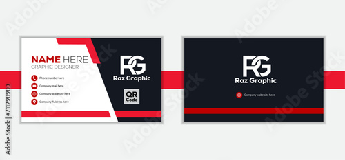 design template  Double-sided creative business card template. Portrait and landscape orientation.