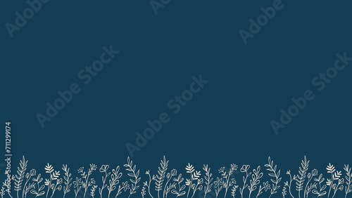 blue background with grass border pattern design