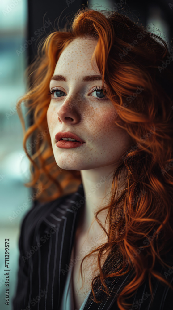 Portrait of a young woman with an intense look Portrait of a young woman with an intense look
