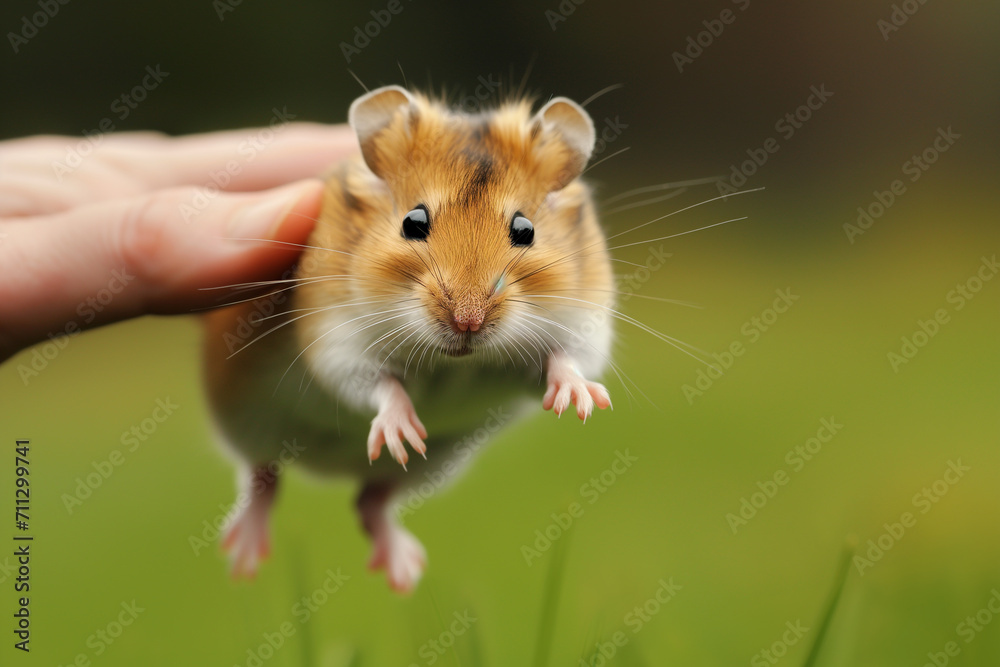 Hamster in the jump. Funny hamster, flying. cute little hamster try move to hand, hamster feeling wonder and excite, hamster on nature background, pet in home. Hamster in the jump. Funny hamster, flying. cute little hamster try move to hand, hamster feeling wonder and excite, hamster on nature background, pet in home.