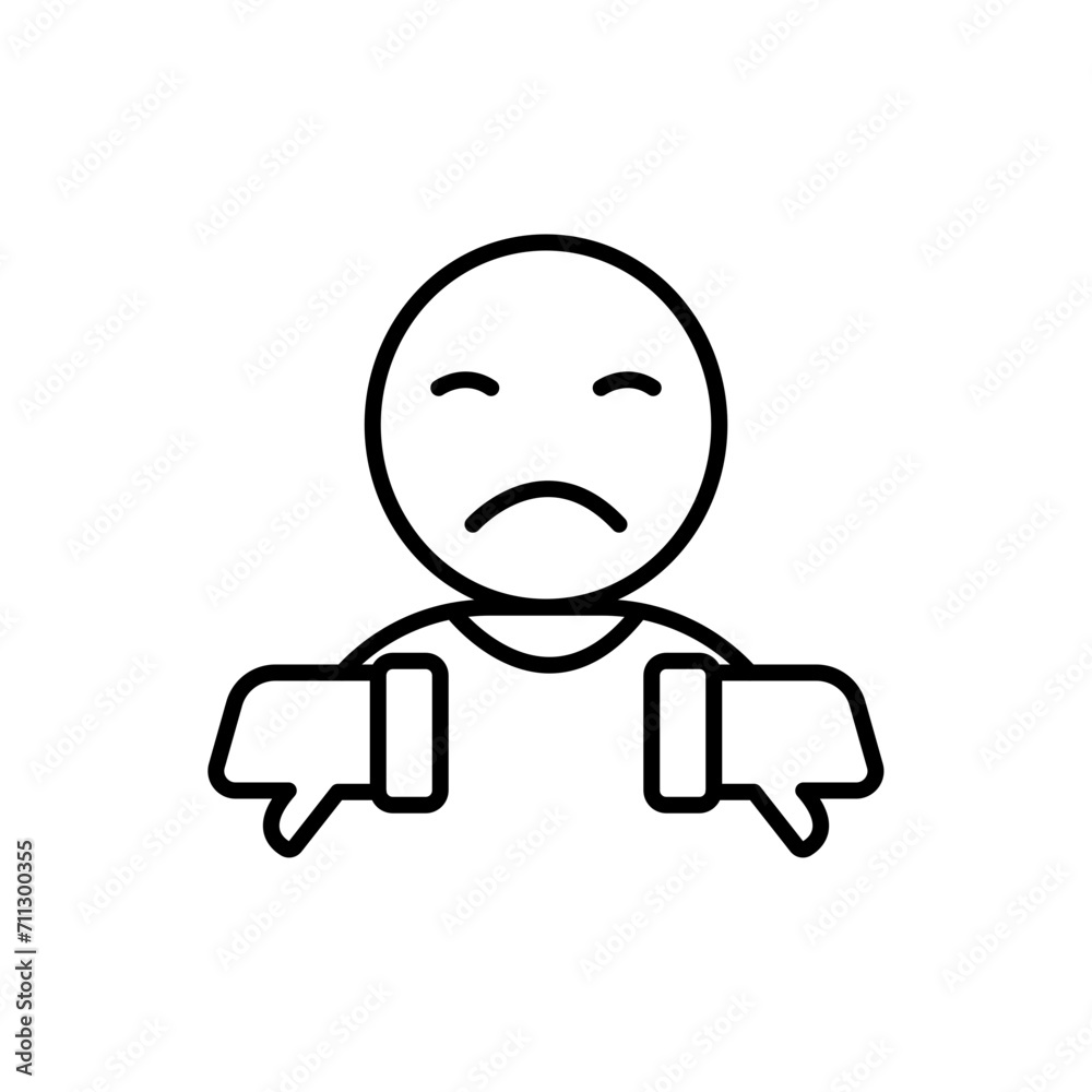 Obraz premium Influencer dislike outline icons, minimalist vector illustration ,simple transparent graphic element .Isolated on white background