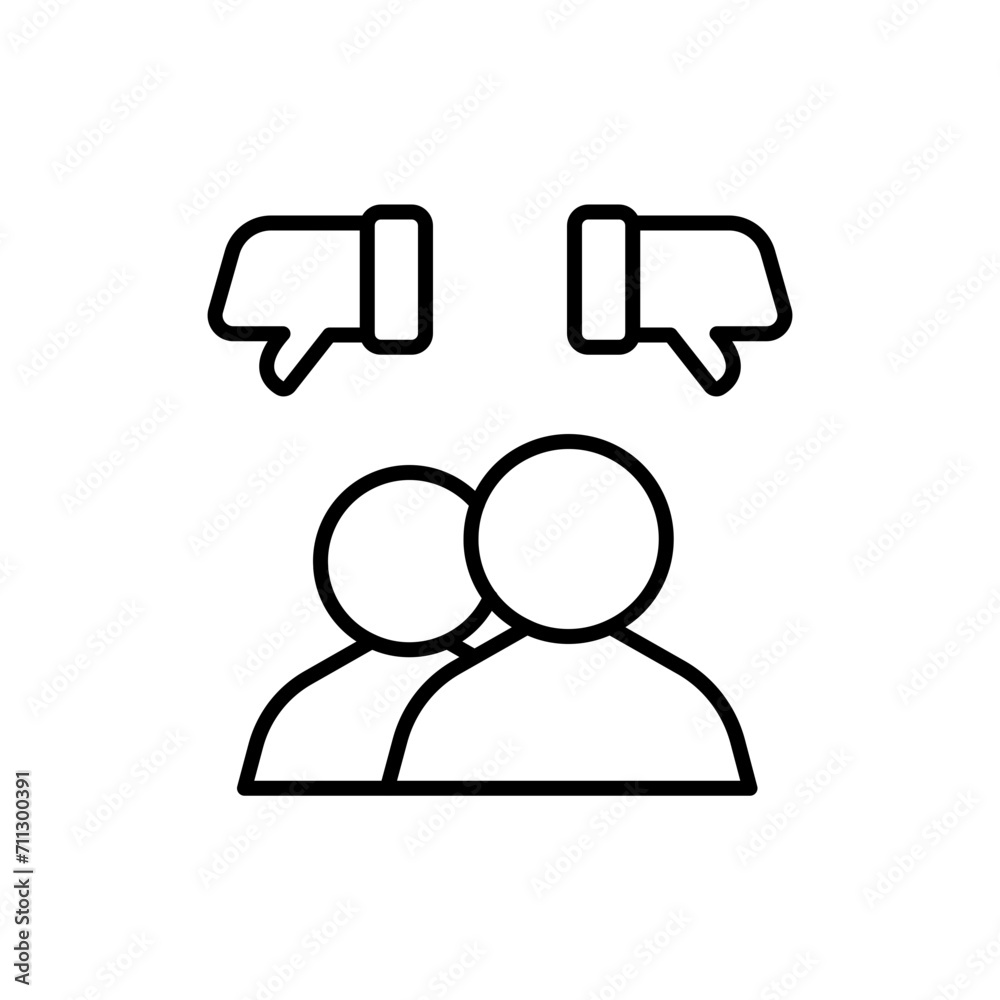 Influencer dislike outline icons, minimalist vector illustration ,simple transparent graphic element .Isolated on white background Influencer dislike outline icons, minimalist vector illustration ,simple transparent graphic element .Isolated on white background