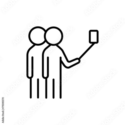 Vlogger outline icons, minimalist vector illustration ,simple transparent graphic element .Isolated on white background