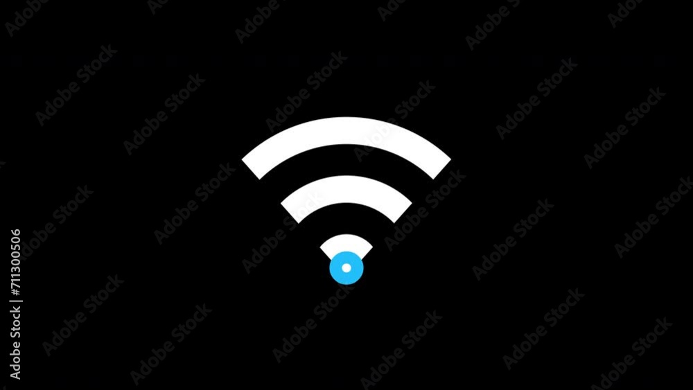 Animation of white WiFi wave signal, isolated on a black background with an alpha channel. Animation of white WiFi wave signal, isolated on a black background with an alpha channel.