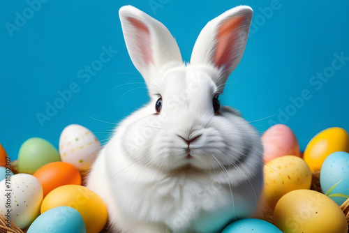 easter bunny with eggs.  © D