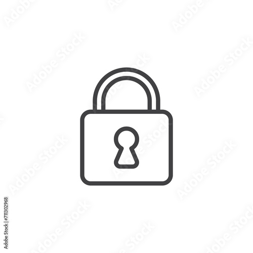 Padlock with keyhole line icon