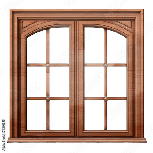 wooden window on transparent background PNG interior design concept