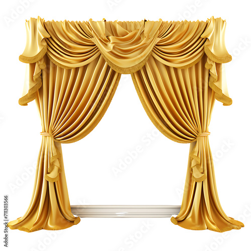 golden curtain on a transparent background, PNG is easy to use.