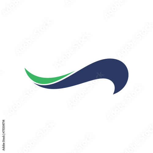 color wave swoosh icon logo design vector template illustration in trendy style photo