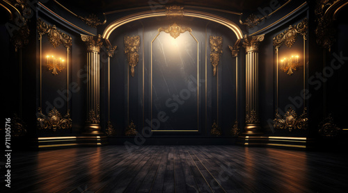 Classy black and gold room photo
