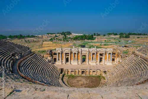 Pamukkale ancient city travertines and hierapolis photo