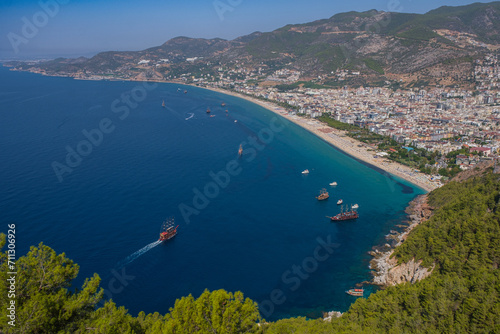 Alanya castle, harbour and nature view