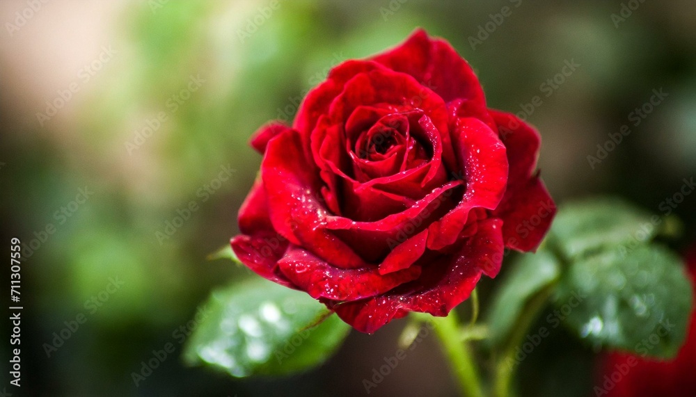 Petals of Passion: A Single Red Rose in Natural Splendor Petals of Passion: A Single Red Rose in Natural Splendor