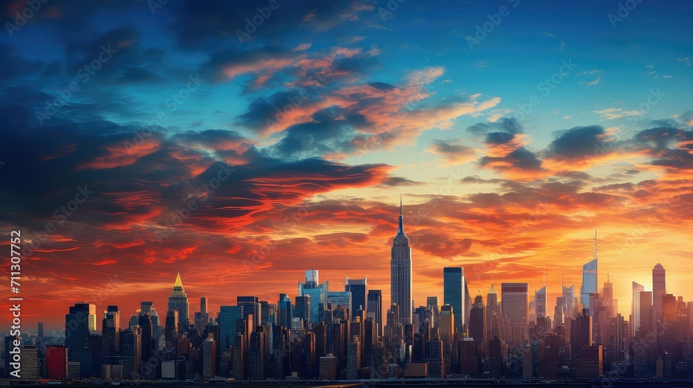 sunsunrise skyline sky background illustration blue horizon, view urban, aerial panorama sunsunrise skyline sky background