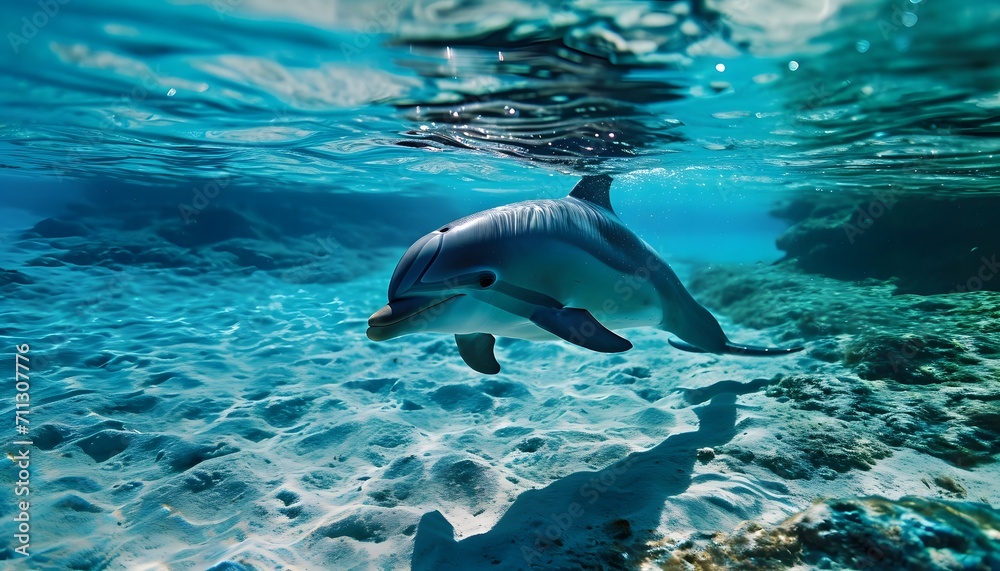 Obraz premium dolphin in shallow water 