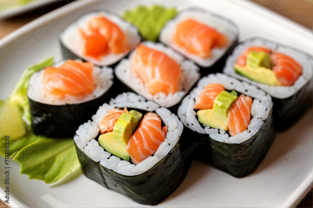 Sushi on a plate.
