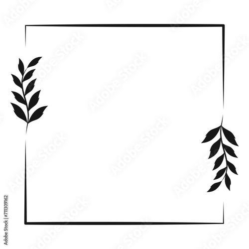 Square frame with floral ornament vector ilustration