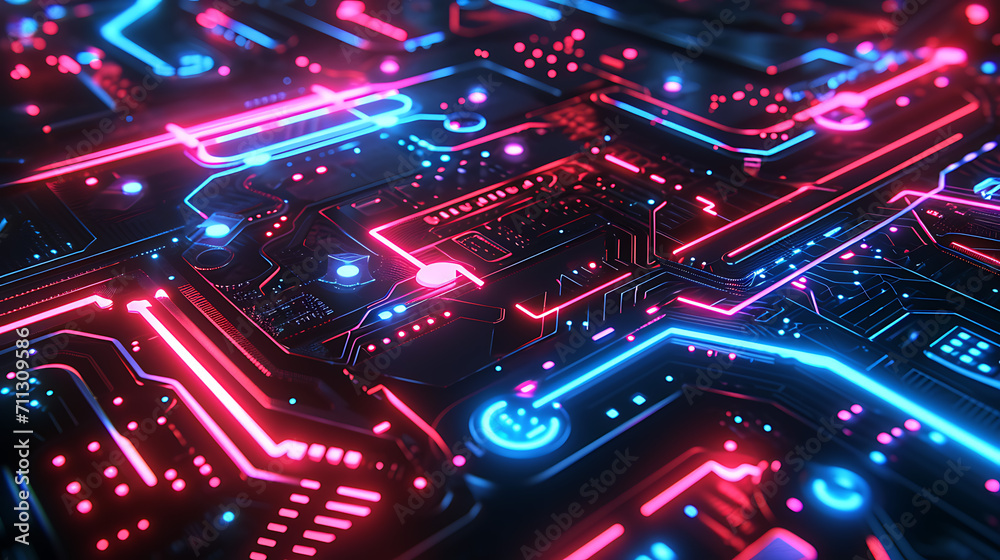 Neon Dreams, Futuristic Metallic Background with Stunning Patterns