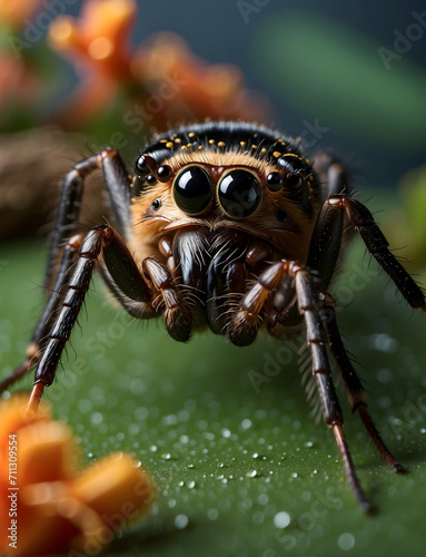 macro of a spider on a leaf © ranggaprtma___