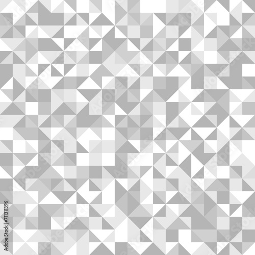 Geometric pattern with silver, gray and white triangles. Geometric modern ornament. Seamless abstract background