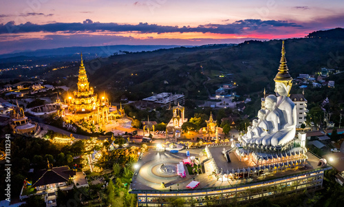 Aerial view of Wat Phra That Pha Sorn Kaew temple in Phetchabun, Thailand