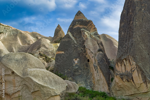 Obraz na płótnie Typical Cappadocia landscape soft volcanic rock, shaped by erosion in Goreme, Turkey. w salonie