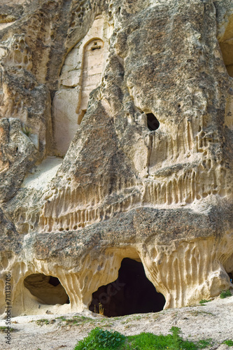 Obraz na płótnie Typical Cappadocia landscape soft volcanic rock, shaped by erosion in Goreme, Turkey. w salonie