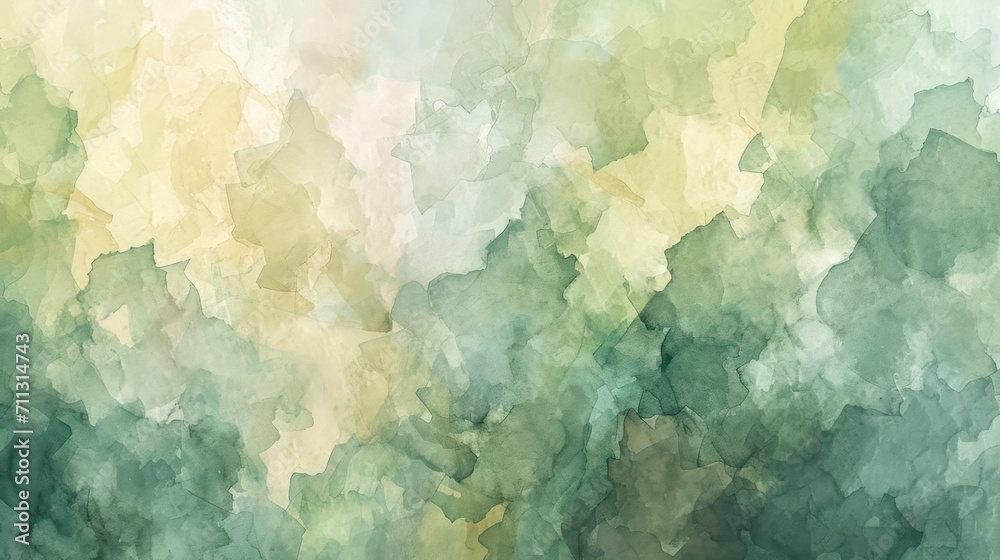 abstract impressionist watercolor irregular pattern, pale muted colors, verdant palette - obrazy, fototapety, plakaty 