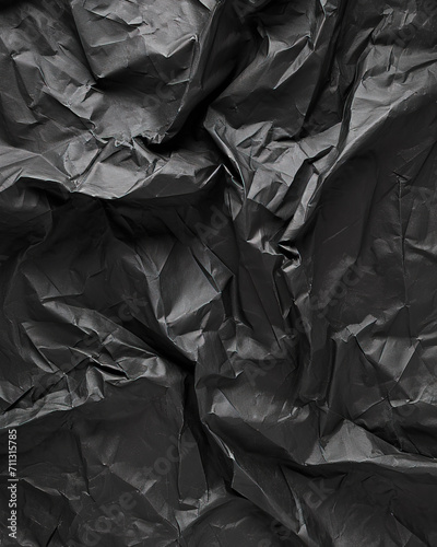 crumpled up black linoleum