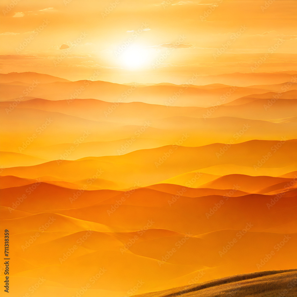 Obraz premium Starting with a soft golden yellow and fading into a warm orange