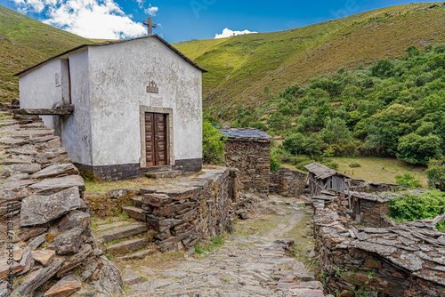 Chapel or small church among the ruins of the uninhabited village of Drave, the most isolated in Portugal.