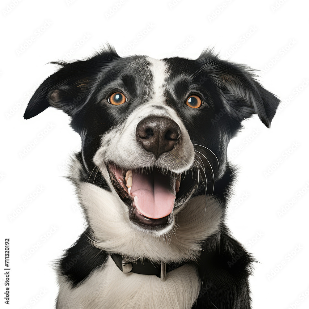 Black and White Dog With Open Mouth Black and White Dog With Open Mouth