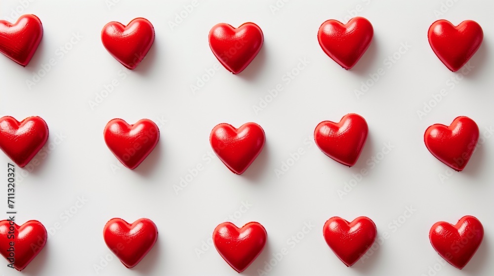 red hearts isolated on white background