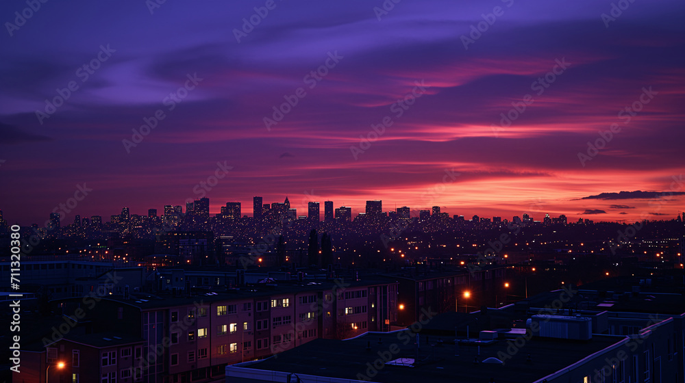 Naklejka premium Beautiful aerial view of architecture and buildings around Tokyo city at golden sunset time