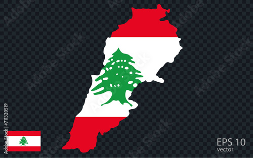 Vector map of Lebanon. Vector design isolated on grey background.
