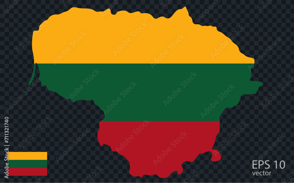 Obraz premium Vector map of Lithuania. Vector design isolated on grey background. 