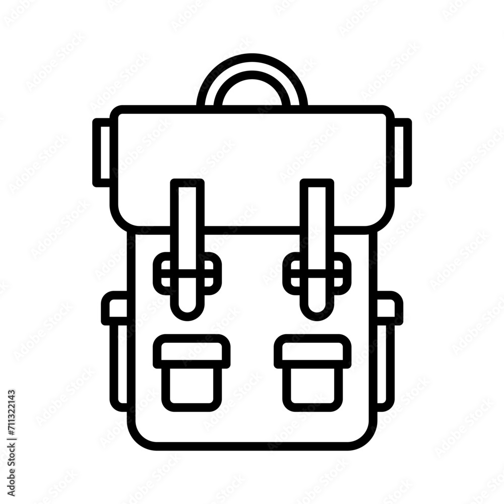 backpack icon vector or logo illustration outline black color style backpack icon vector or logo illustration outline black color style